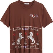 Daydreamer Prairie Horse Cotton Graphic T-Shirt