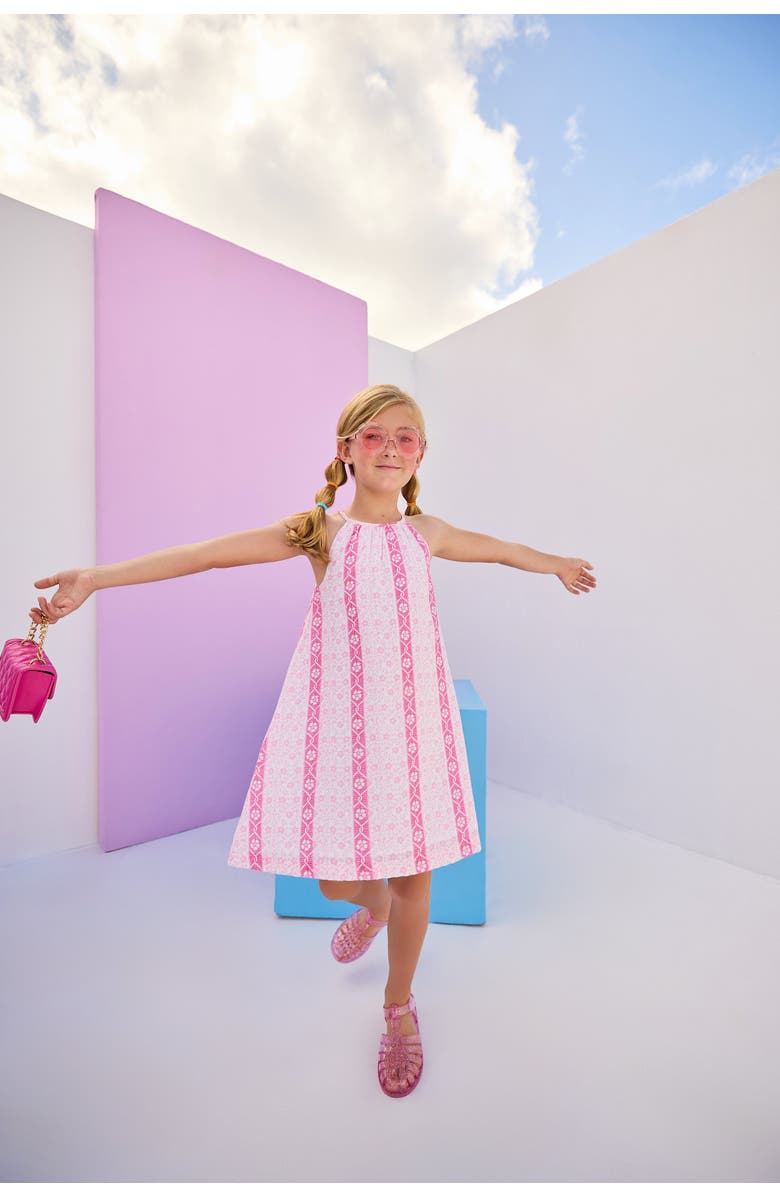 BISBY Kids' Halter Swing Dress, Alternate, color, Valencia Vines