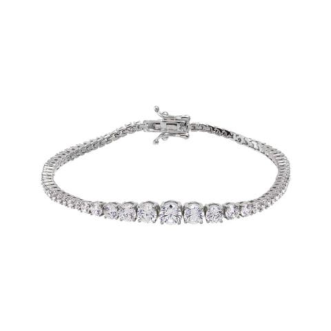 Center Graduated CZ Tennis Bracelet