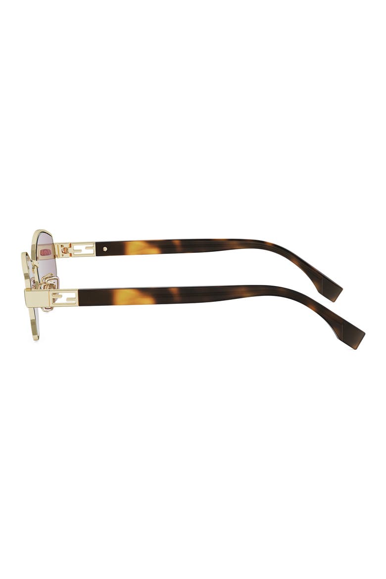 Baguette 56mm Geometric Sunglasses, Alternate, color, SHINY ENDURA GOLD / BORDEAUX