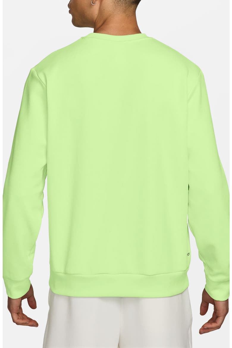 Dri-FIT Primary Fleece UV Crewneck Sweatshirt, Alternate, color, LIGHT LIQUID LIME/ BLACK