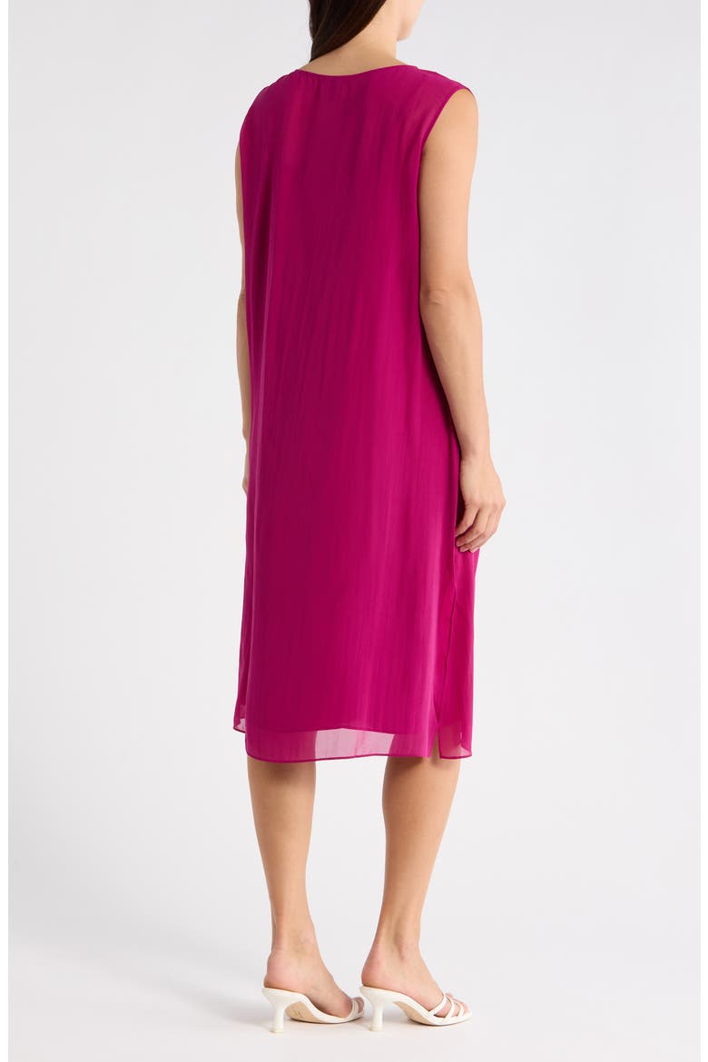 Bateau Neck Silk Dress, Alternate, color, SANGRIA