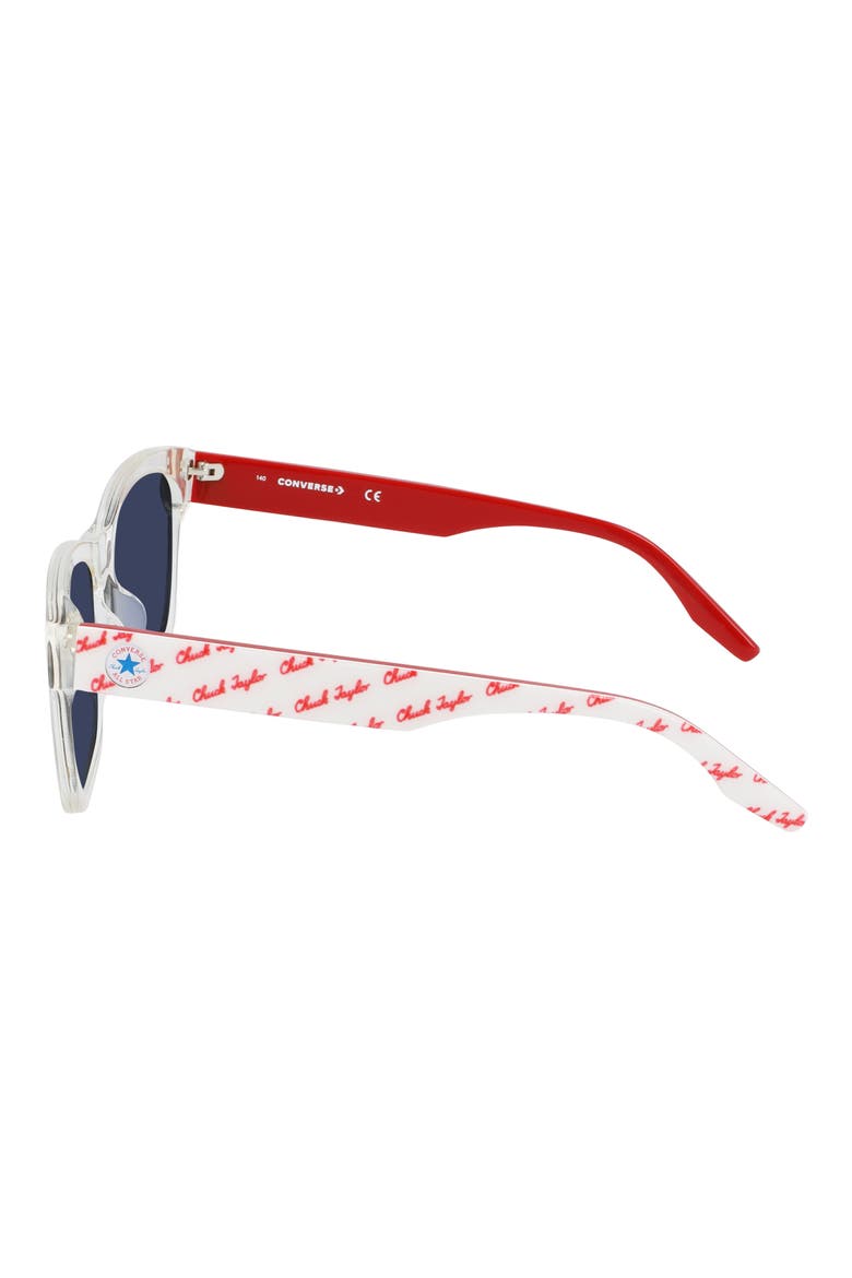 All Star® 56mm Rectangle Sunglasses, Alternate, color, CRYSTAL EGRET/ BLUE