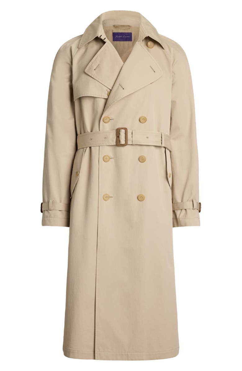 Ralph Lauren Purple Label Cotton Twill Trench Coat, Alternate, color, Khaki Stone