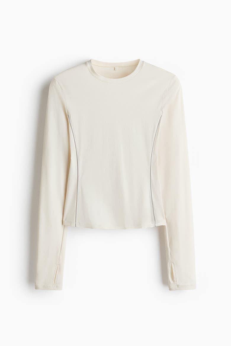 Slim-fit Reflective Sports Top With Drymove, Alternate, color, Ivory