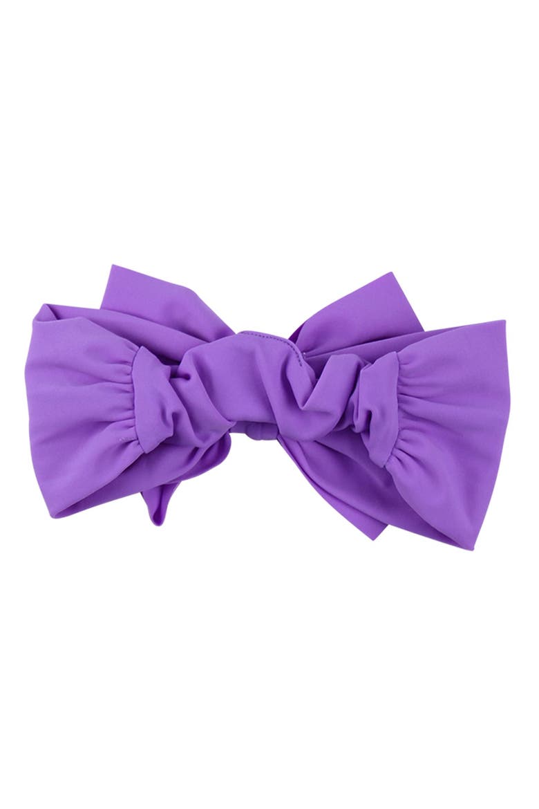 Girls UPF50+ Swim Bow Headband, Alternate, color, Neon Purple