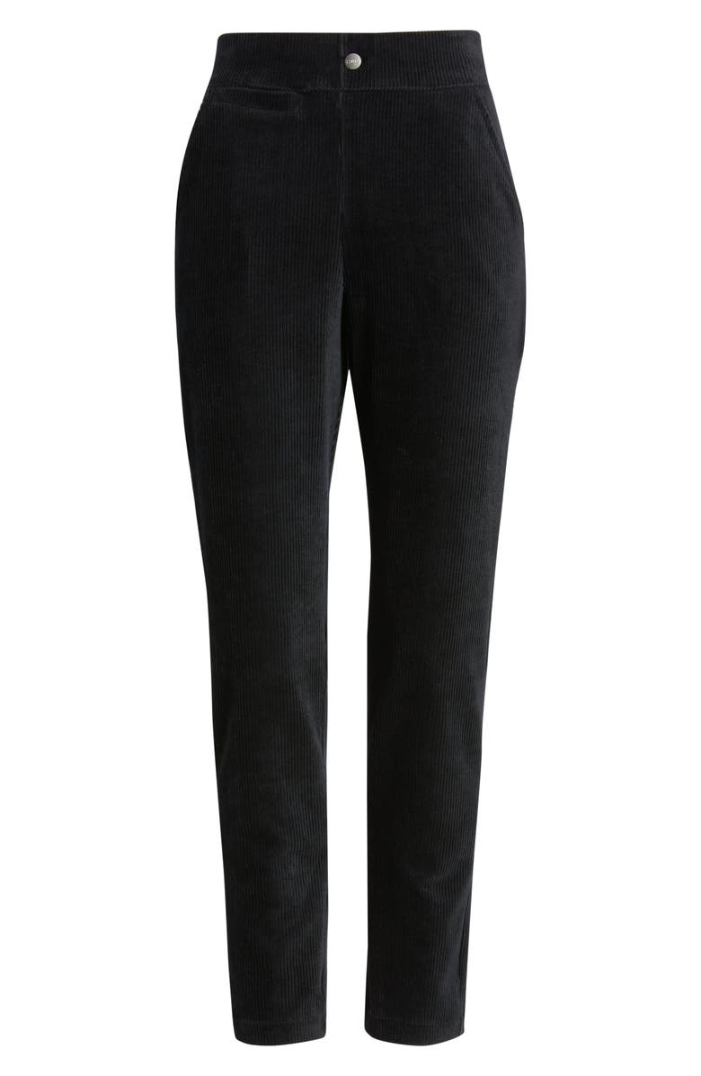 Hue High Waist Corded Knit Straight Leg Pants, Alternate, color, Black