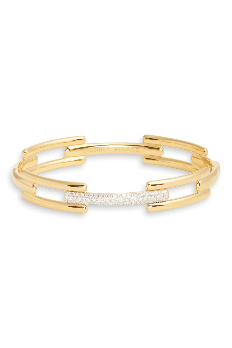 Lab Created Diamond Bangle, Main, color, 18CT GOLD VERMEIL / DIAMOND