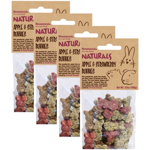 4 Pack Apple & Strawberry Bunnies Pet Treats