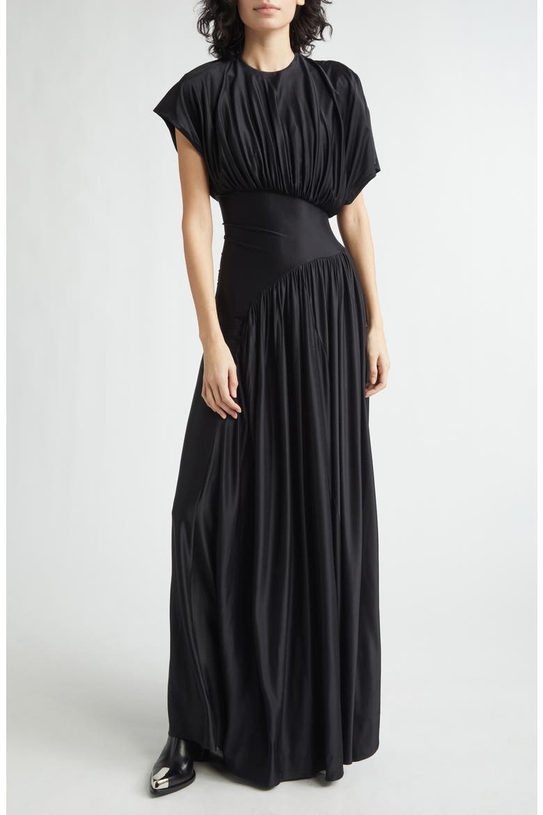 Asymmetric Waist Panel Dress, Main, color, BLACK