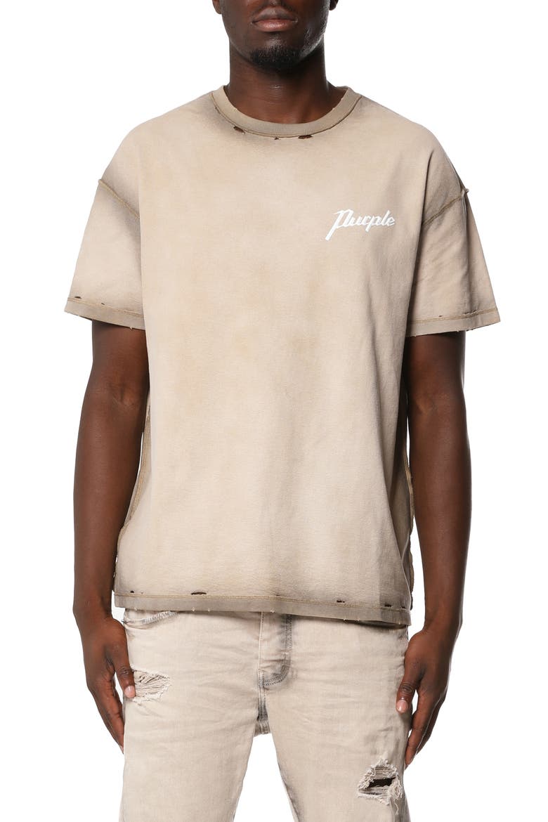 Textured Inside Out Graphic T-Shirt, Main, color, KHAKI