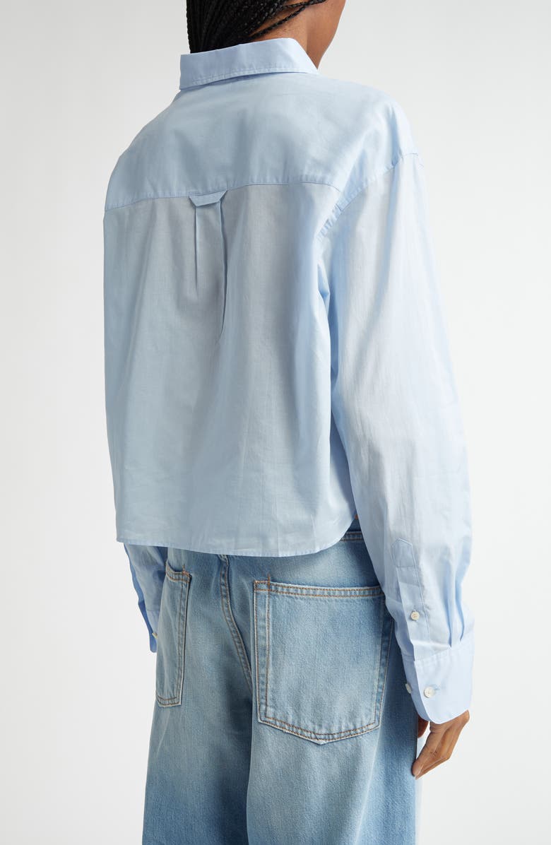 Acne Studios Satai Crop Cotton Voile Button-Up Shirt, Alternate, color, Baby Blue Djy