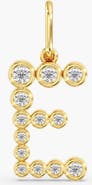 Everlee Bezel Letter "E" Lab Diamond Charm in 14K