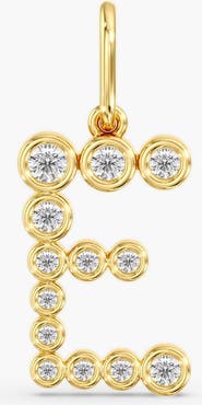 Everlee Bezel Letter "E" Lab Diamond Charm in 14K