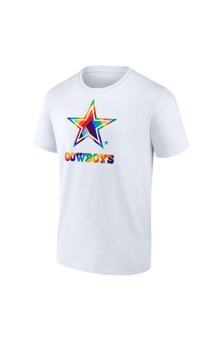 FANATICS Men's Fanatics White Dallas Cowboys Pride Logo T-Shirt, Alternate, color,