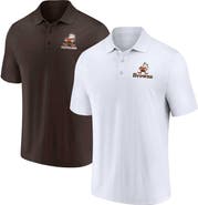 FANATICS Men's Fanatics Branded White/Brown Cleveland Browns Throwback Two-Pack Polo Set