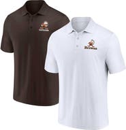 FANATICS Men's Fanatics Branded White/Brown Cleveland Browns Throwback Two-Pack Polo Set