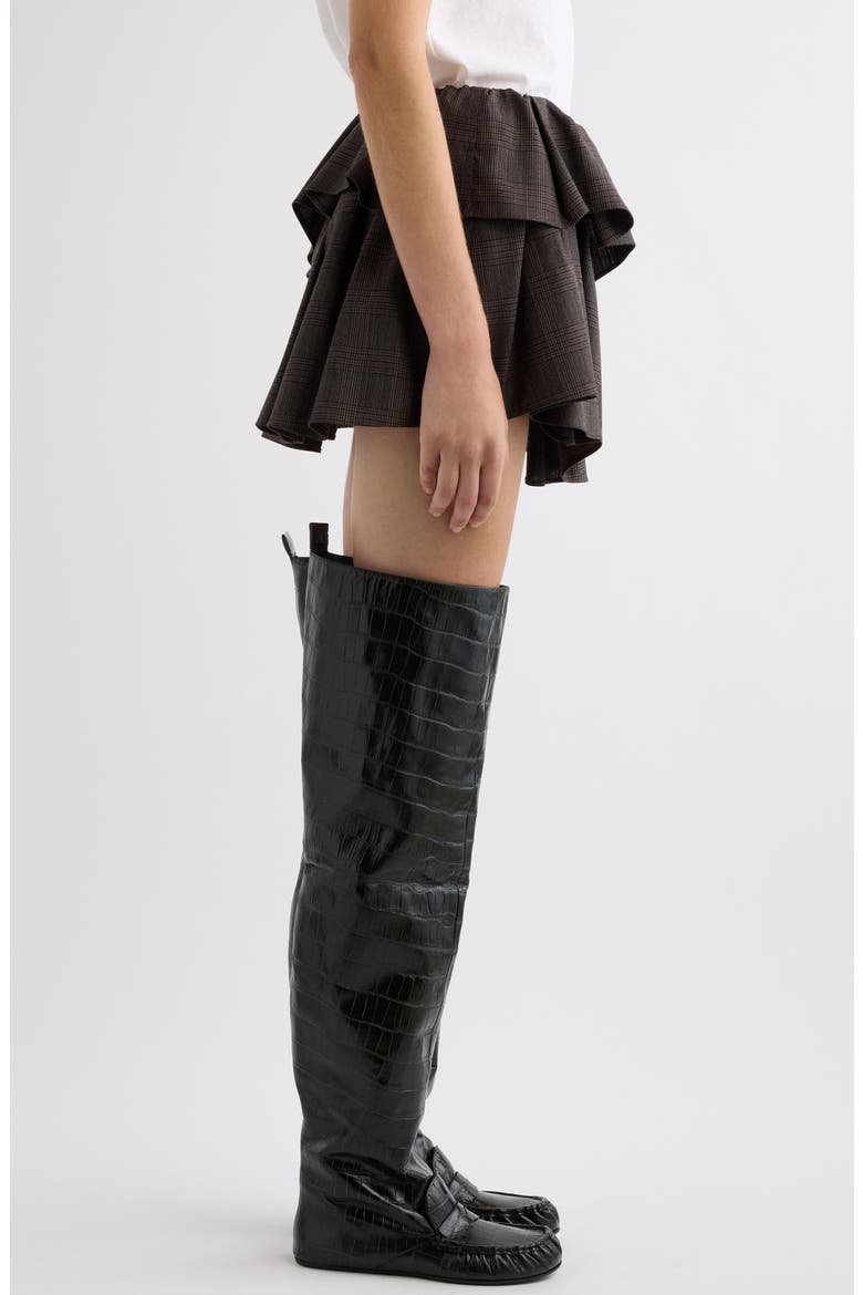 Ifelpa Plaid Ruffle Miniskirt, Alternate, color, BROWN/ BLACK
