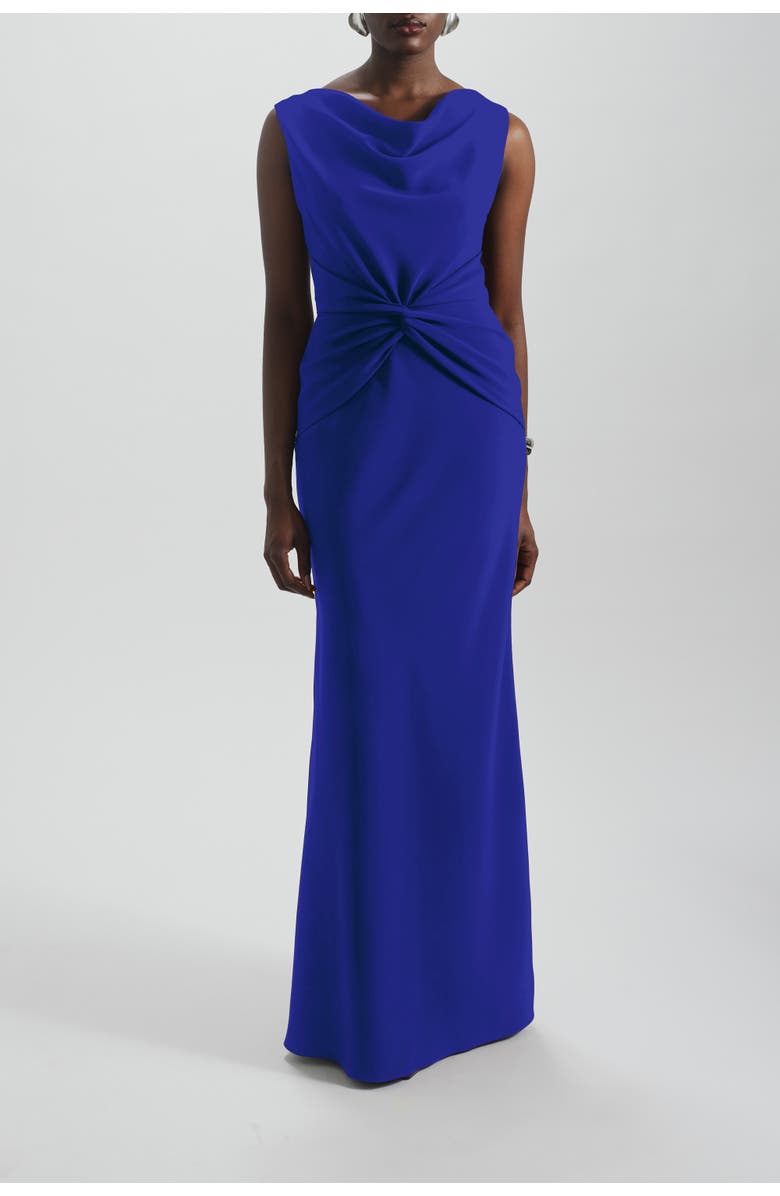 Amsale Twist Crepe Dress, Main, color, Cobalt