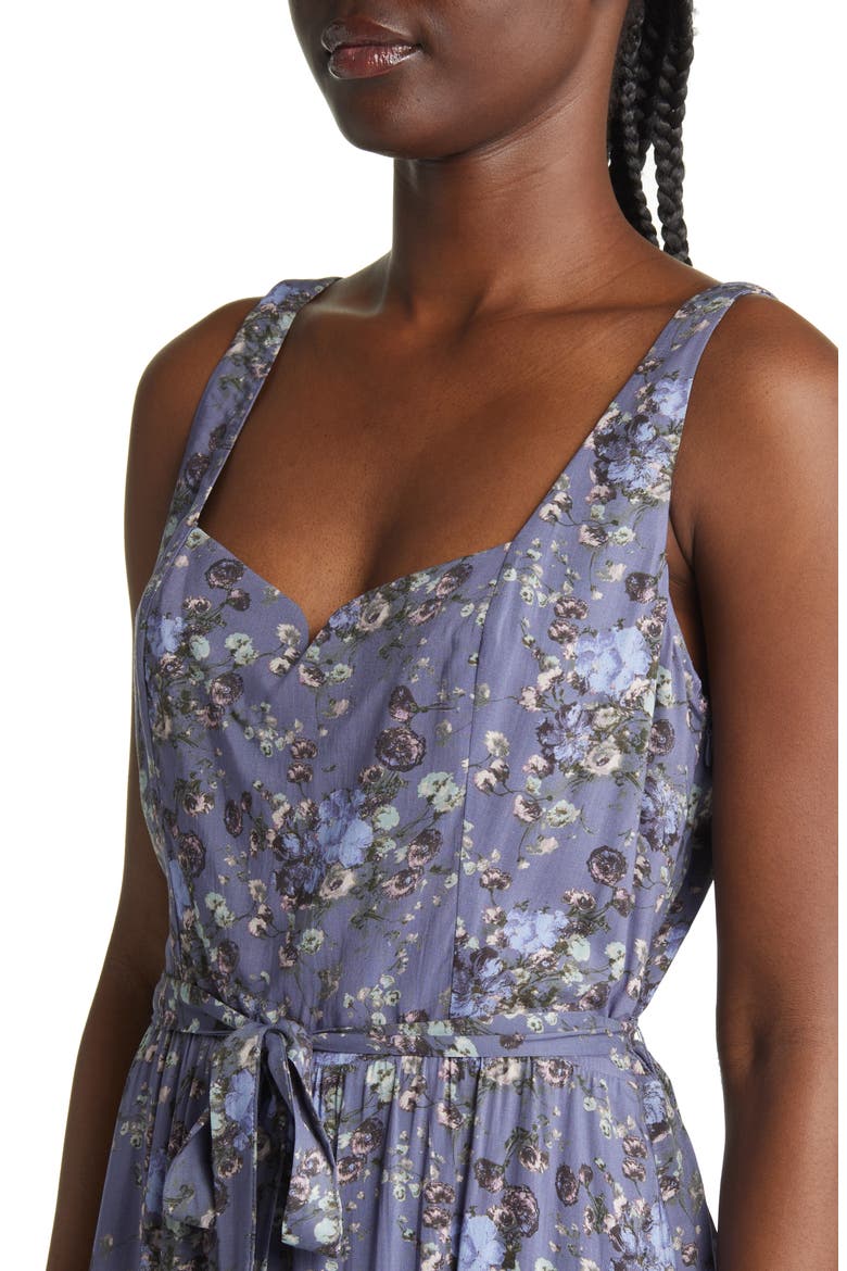 Michelada Floral Print Midi Dress, Alternate, color, NAVY MLTI