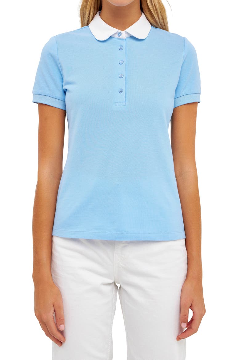 Piqué Polo, Main, color, POWDER BLUE