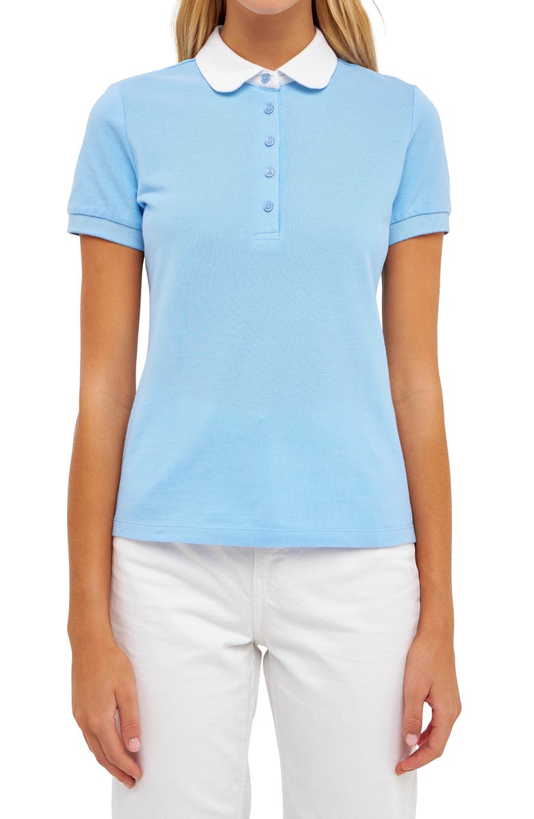 English Factory Piqué Polo, Main, color, Powder Blue