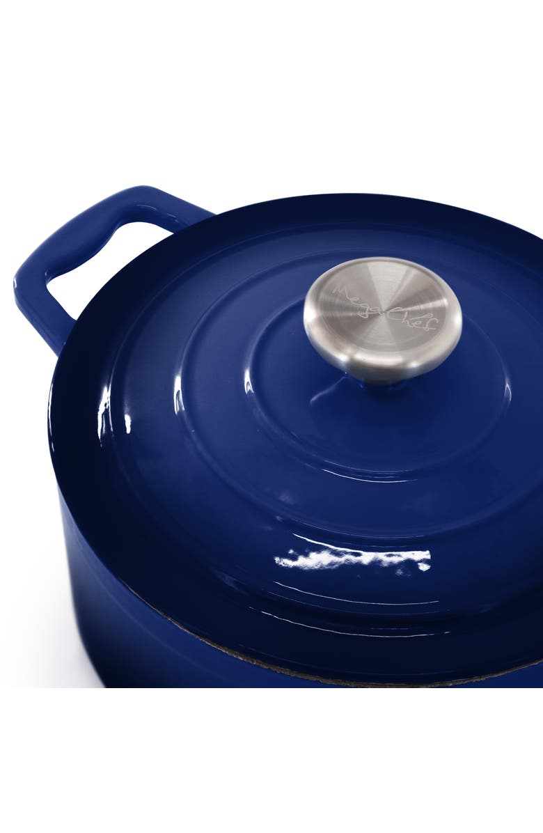 Megachef 7 Piece Enameled Cast Iron Cookware Set, Alternate, color, Blue