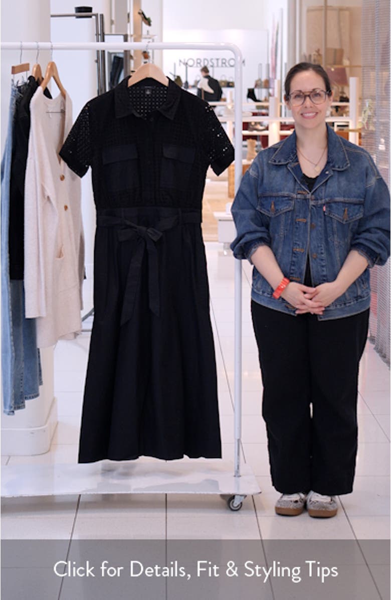 Eyelet Embroidery Midi Shirtdress, sales video thumbnail