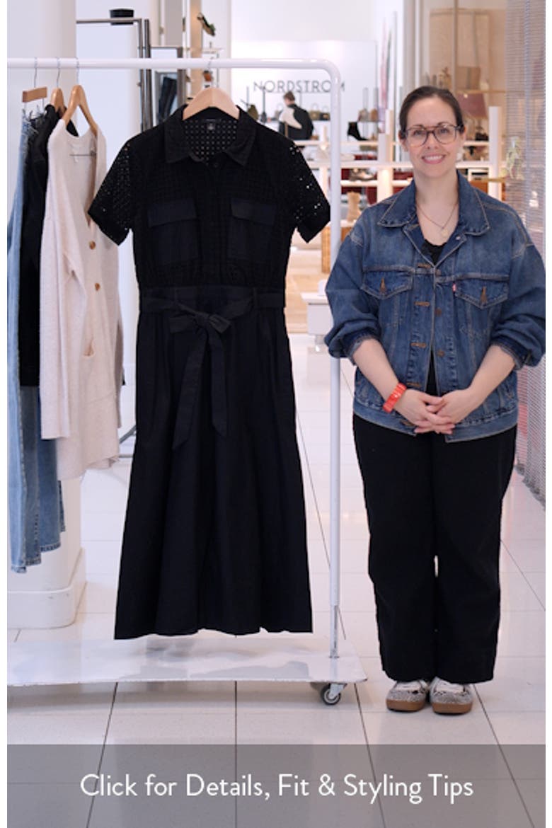 Eyelet Embroidery Midi Shirtdress video