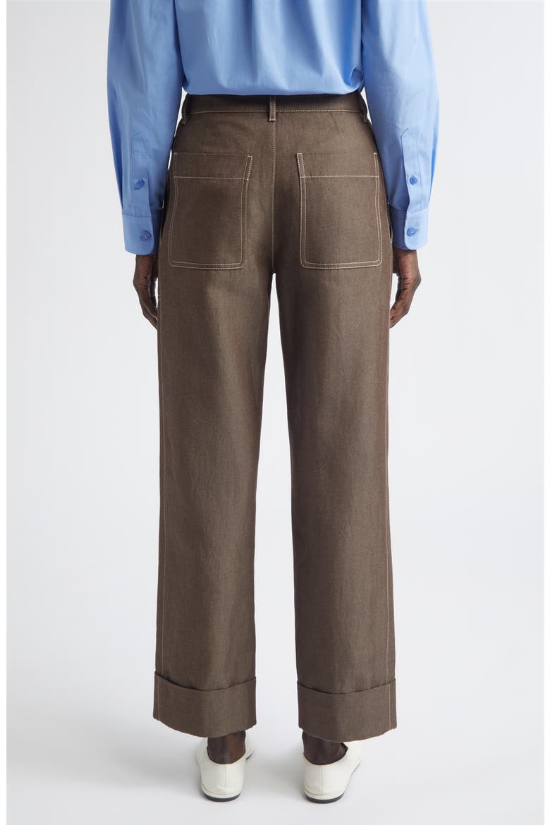 Highline Straight Leg Ankle Cotton & Linen Jeans, Alternate, color, ROOT