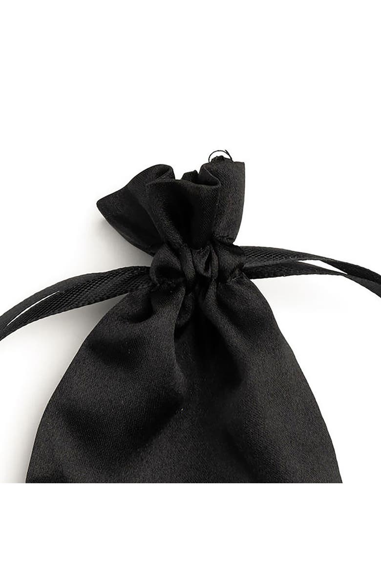 Hibana Satin Drawstring Jewelry Pouches 6 count, 3.25 inch x 4.25 inch, Black, Alternate, color, Black