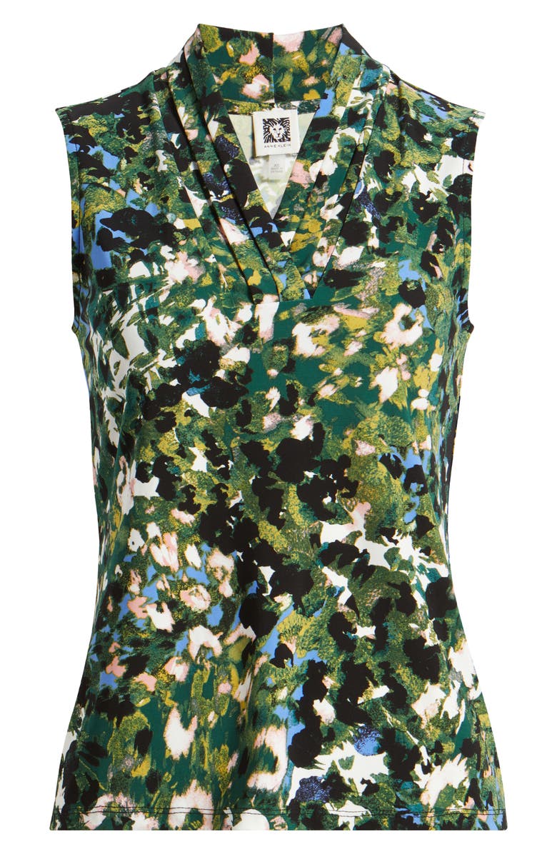 Anne Klein Abstract Floral Triple Pleat Sleeveless Top, Alternate, color, 