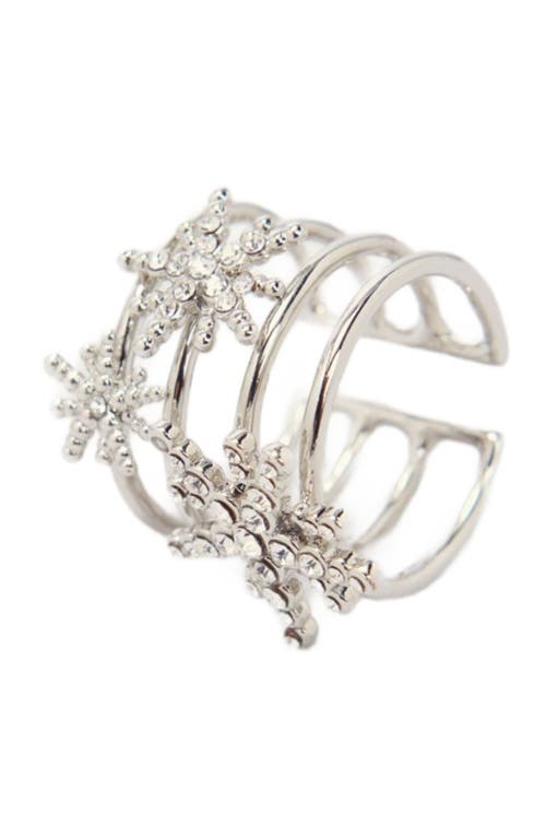 Maje Rhinestone Star Ring In Silver