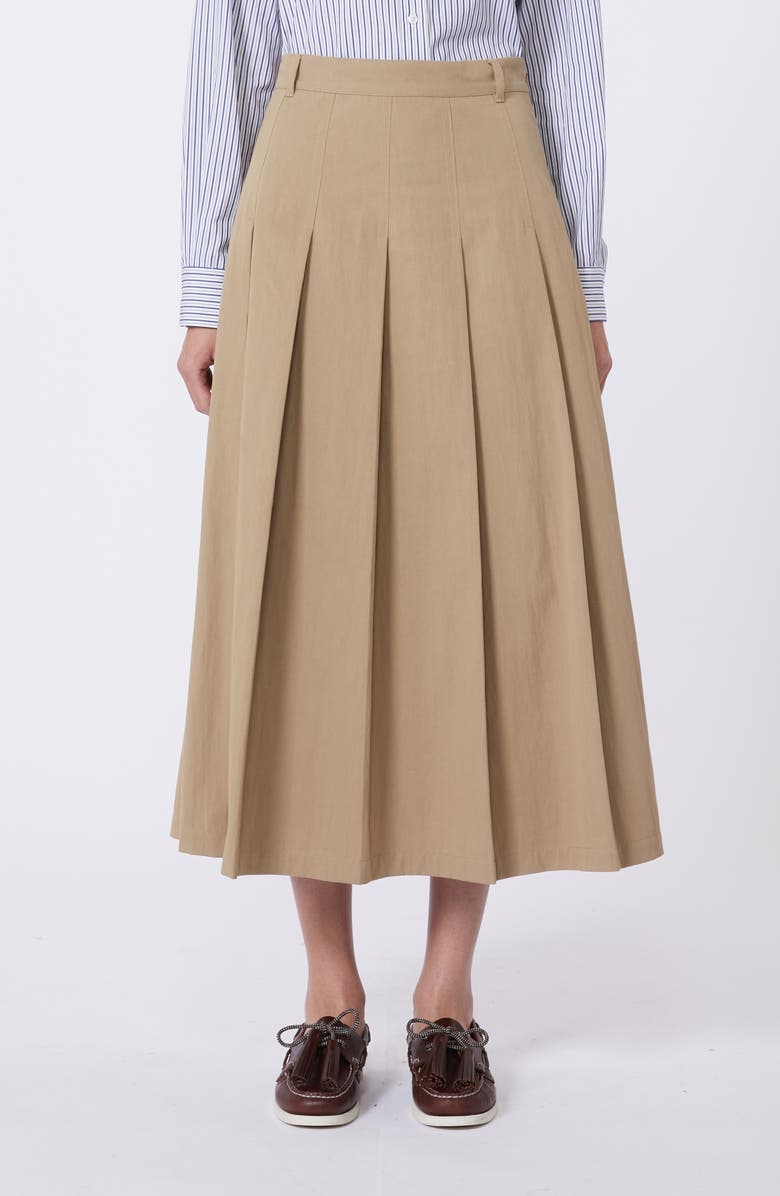 Weekend Max Mara Dorme Pleat Maxi Skirt, Main, color, Hazelnut Brown