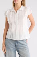 Forgotten Grace Mixed Media Cotton Eyelet Top