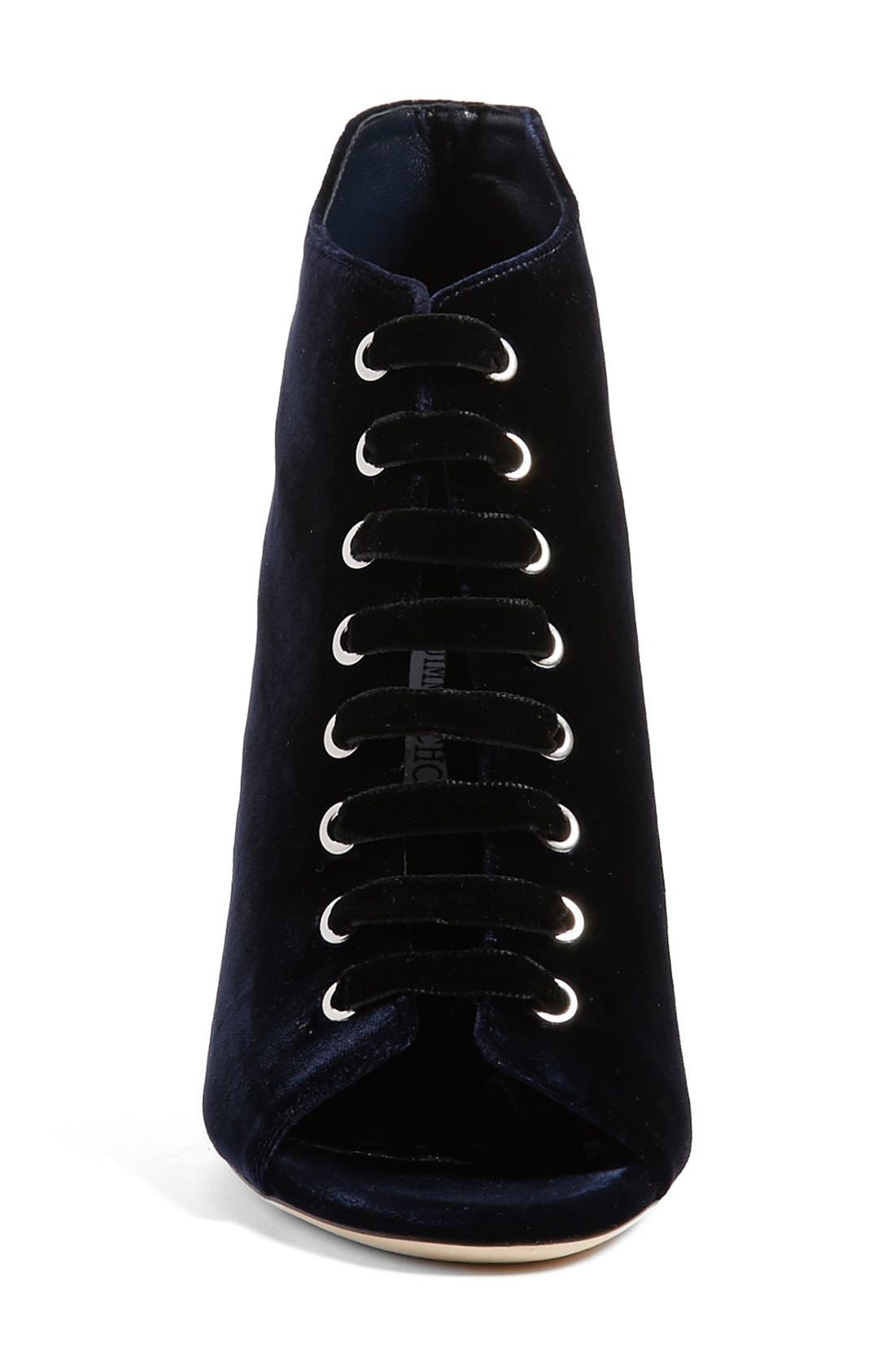 Jimmy Choo 'Mavy' Lace-Up Peep Toe Bootie, Alternate, color, 