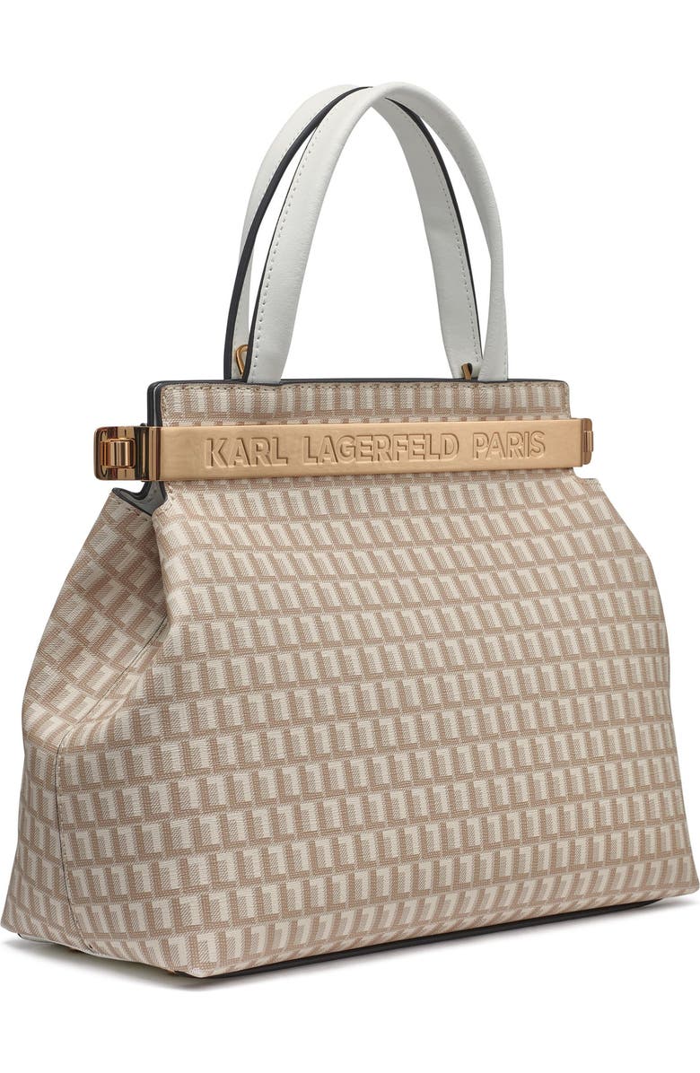 KARL LAGERFELD PARIS Jacqueline Satchel, Alternate, color, Vanilla Khaki/Winter White