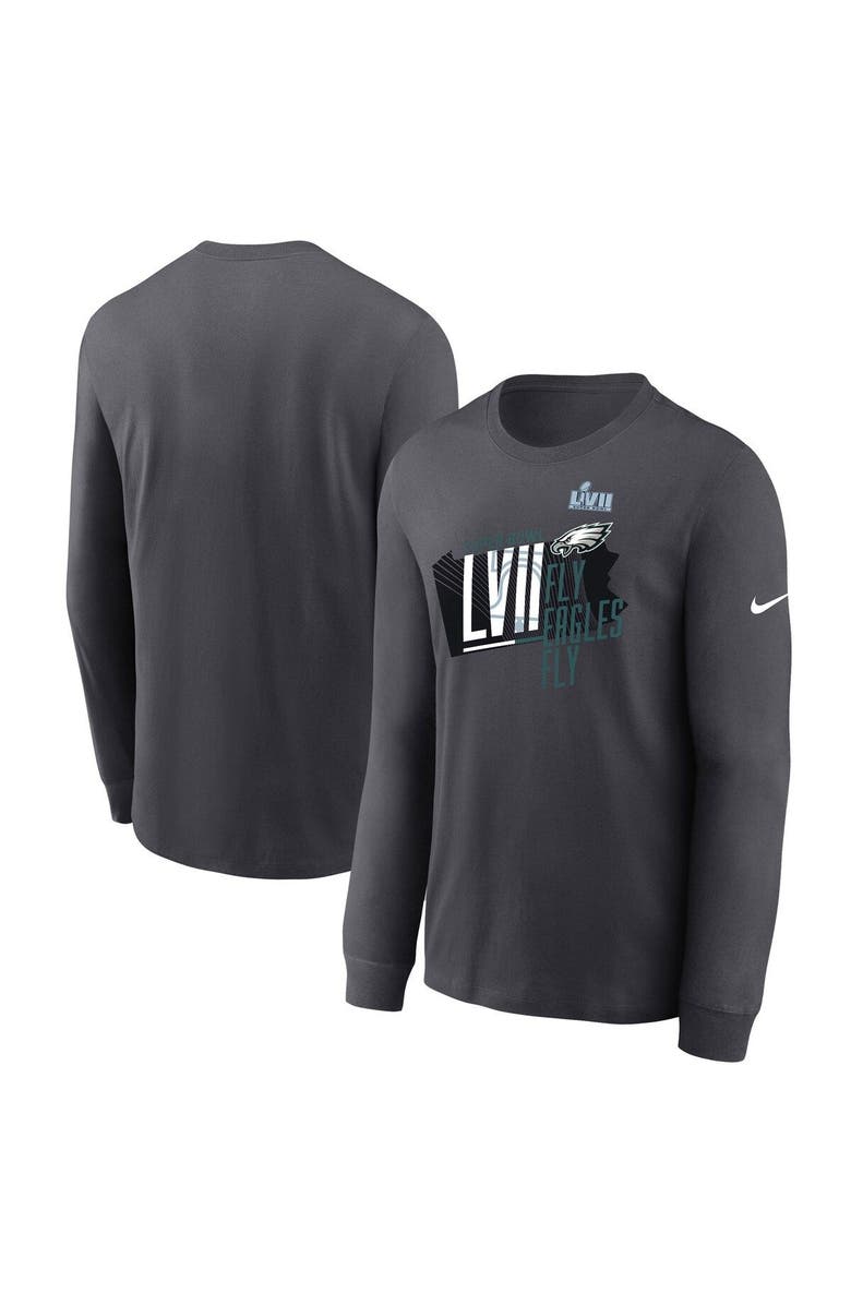Nike Men's Nike Anthracite Philadelphia Eagles Super Bowl LVII Local Phrase Long Sleeve T-Shirt, Main, color, 