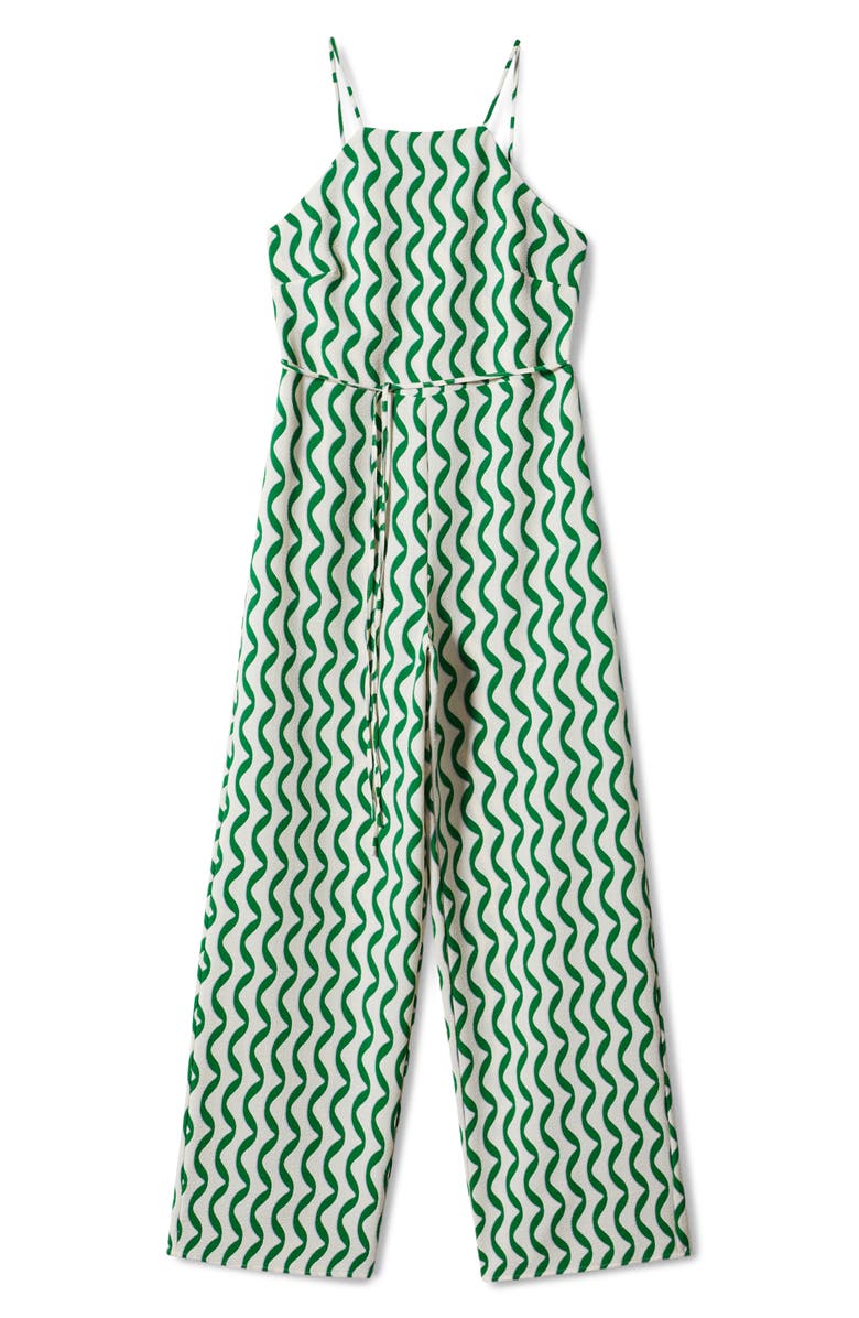 MANGO Cutout Back Belted Jumpsuit, Alternate, color, 