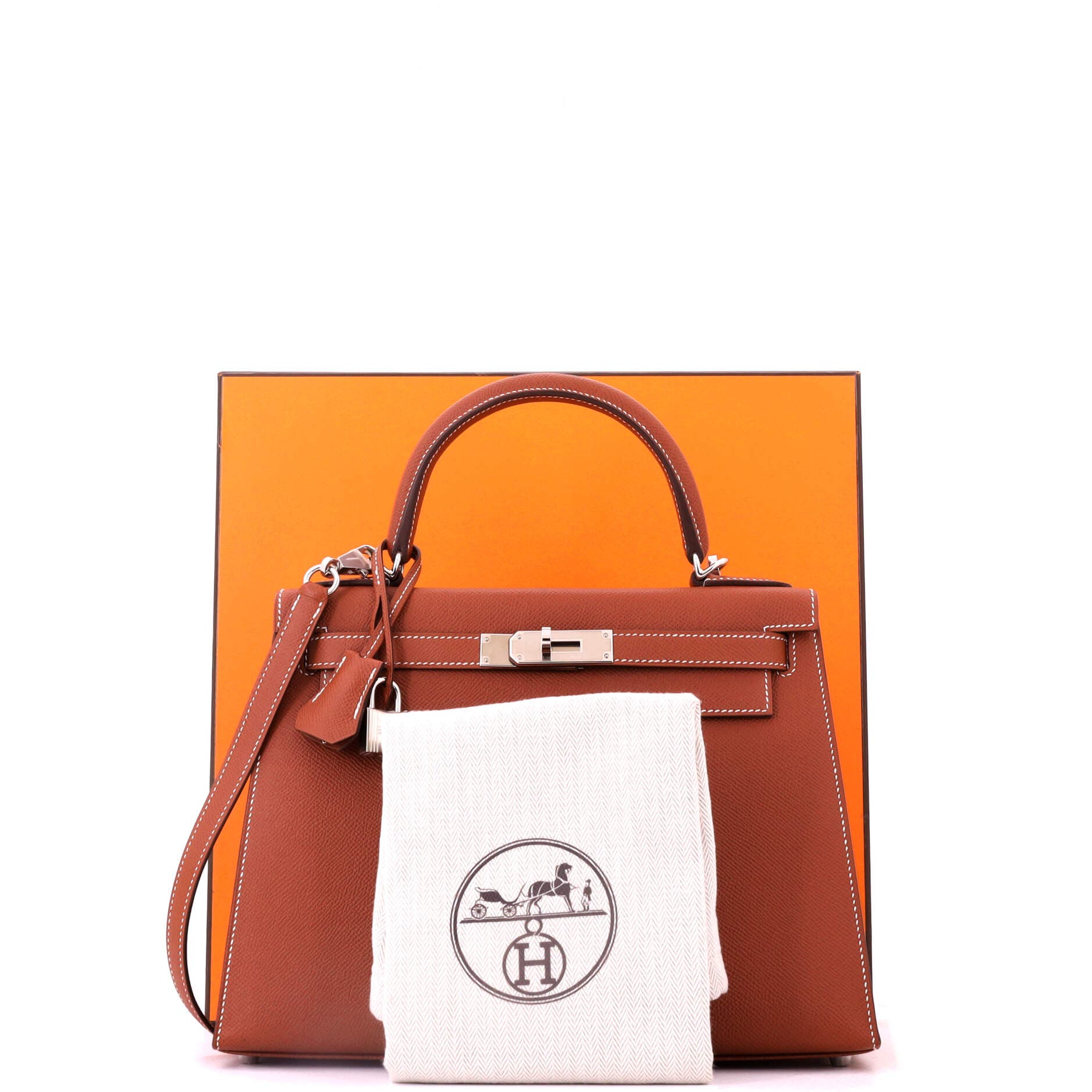 Kelly Handbag Brown Epsom with Palladium Hardware 28, Alternate, color, Brown