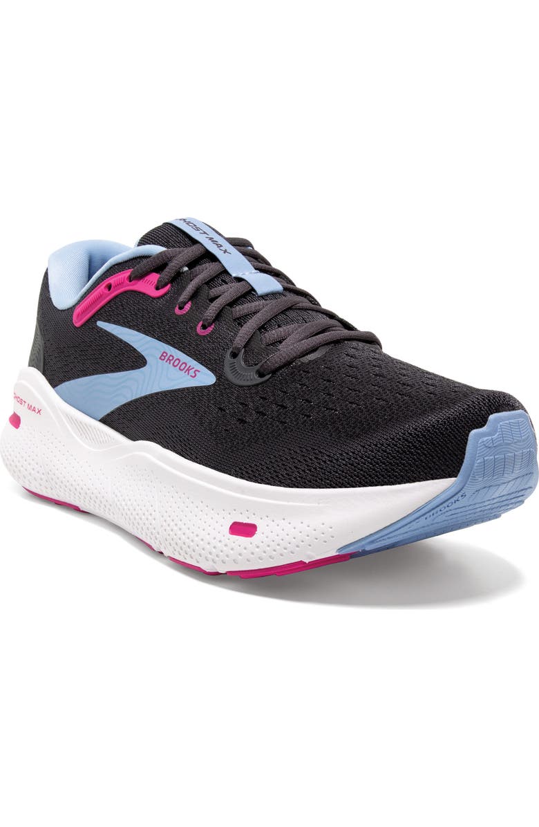 Brooks Ghost Max Running Shoe, Main, color, Ebony/ Open Air/ Lilac Rose