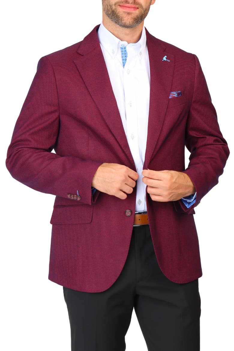 Tonal Dobby Sport Coat, Alternate, color, BURGUNDY