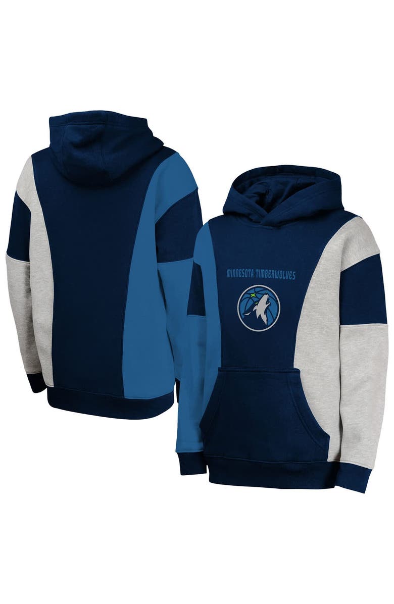 Outerstuff Youth Navy Minnesota Timberwolves Ace In the Hole Pullover Hoodie, Main, color, Navy