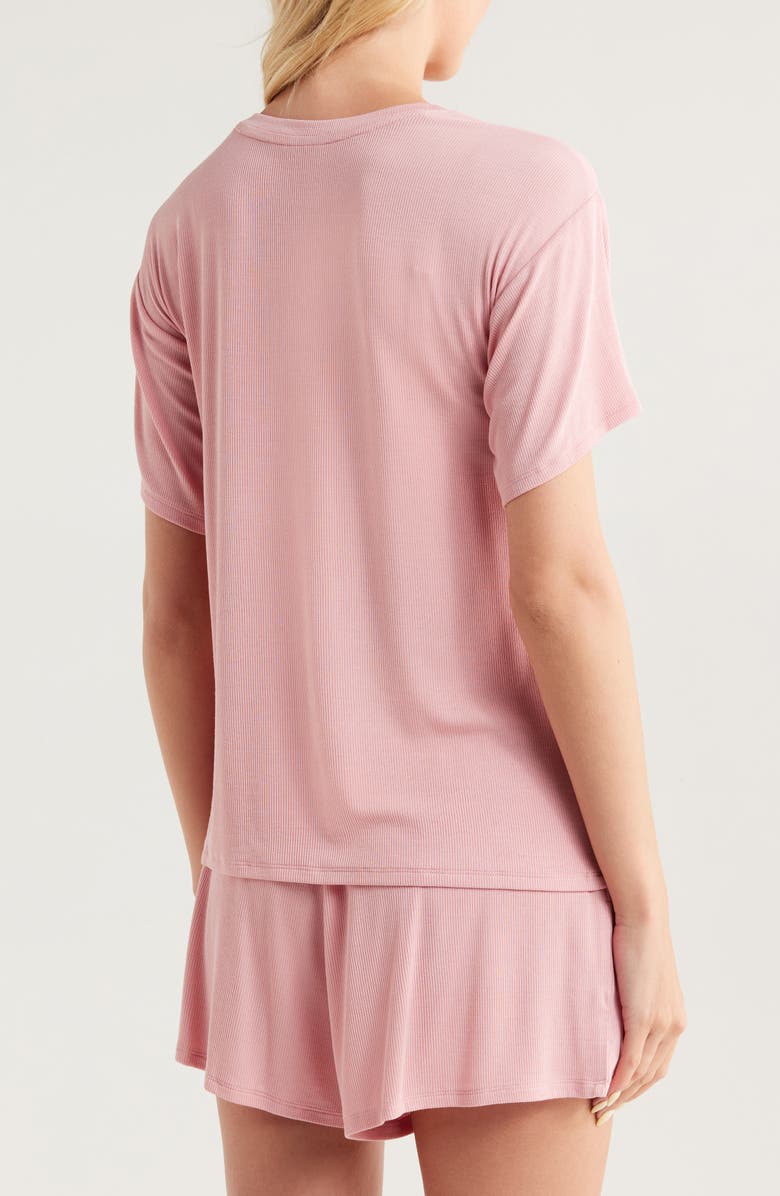 Nordstrom Moonlight Eco Easy Rib Short Pajamas, Alternate, color, Pink Beauty