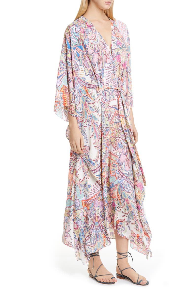 Paisley Cover-Up Caftan, Main, color, MULTI
