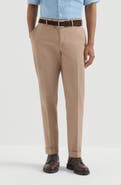 Brunello Cucinelli Garment-dyed Italian fit trousers in American Pima comfort cotton gabardine