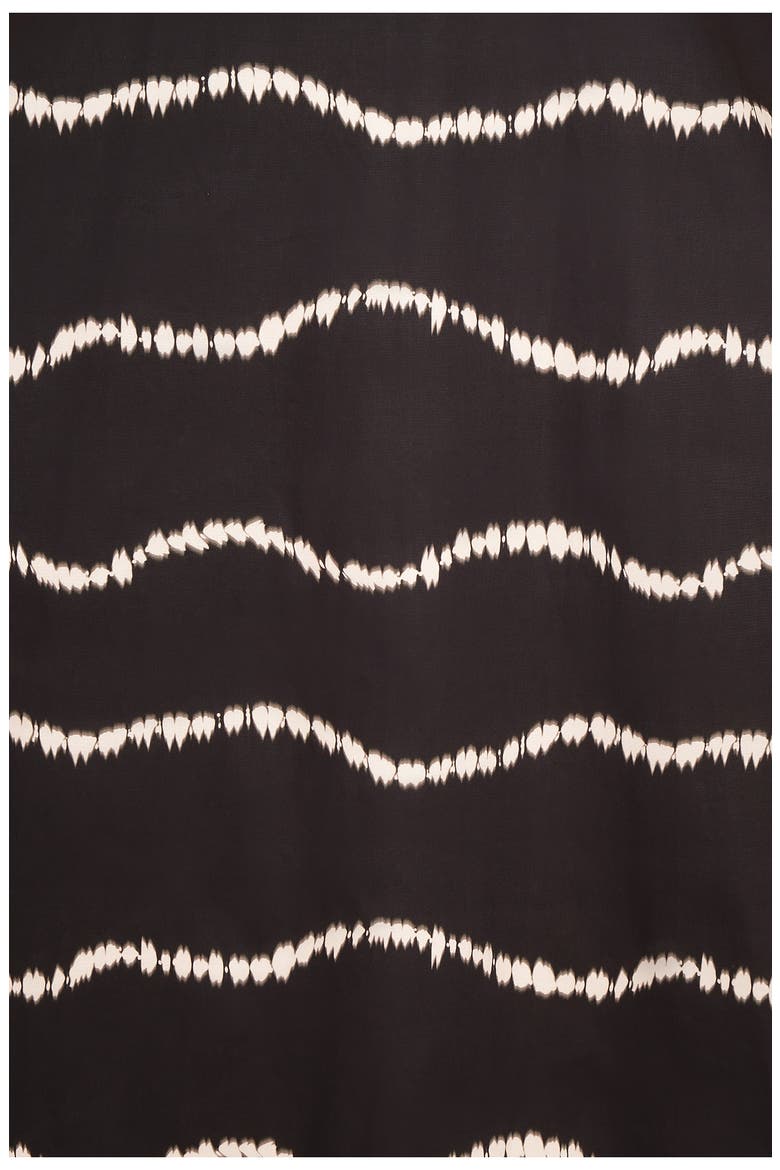 Cliff Tie Dye Cotton Tie Front Top, Alternate, color, BLACK WAVES
