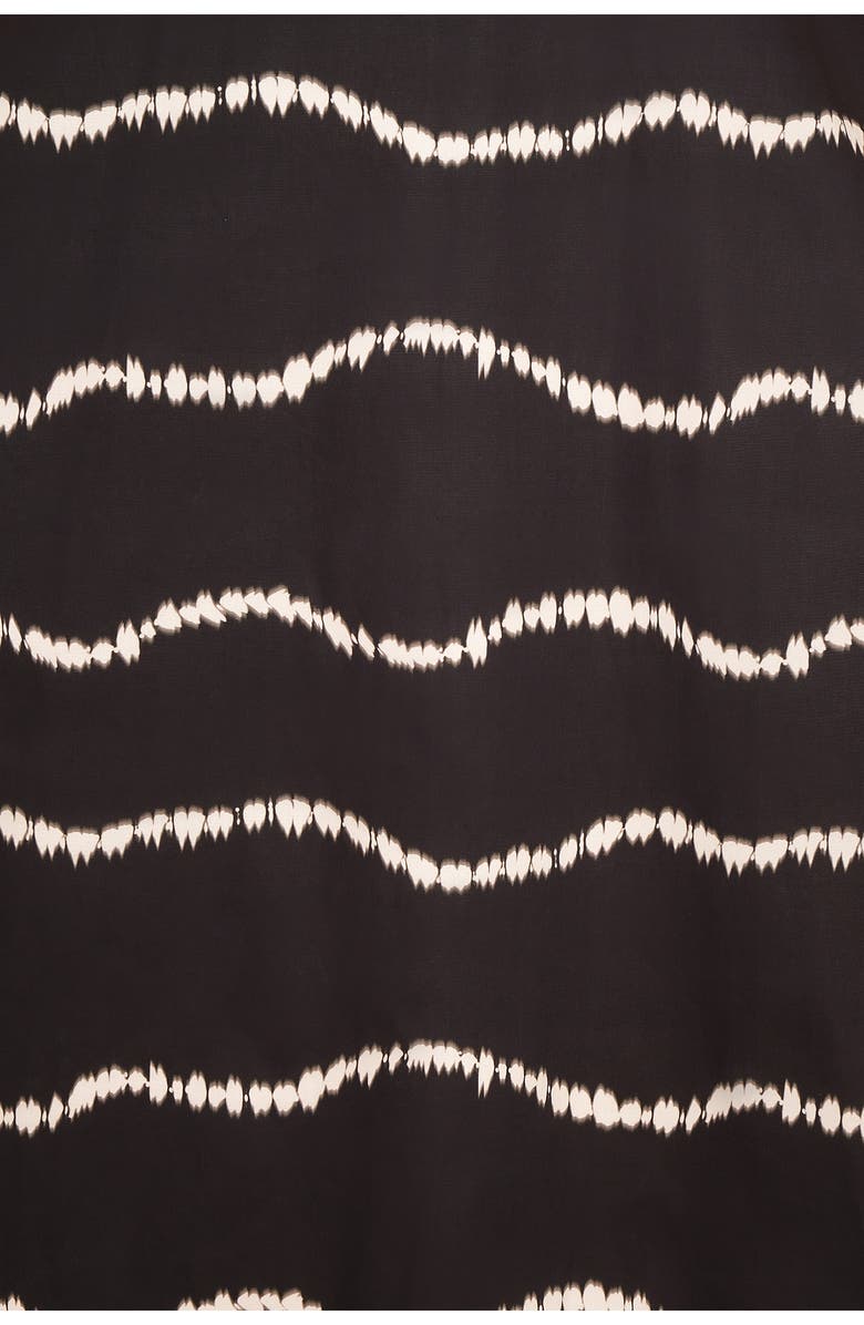 The Lulo Project Cliff Tie Dye Cotton Tie Front Top, Alternate, color, Black Waves