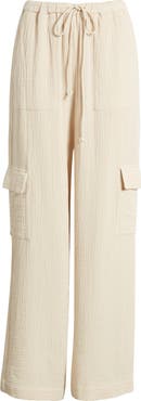 Rails Christiano Wide Leg Cotton Gauze Cargo Pants