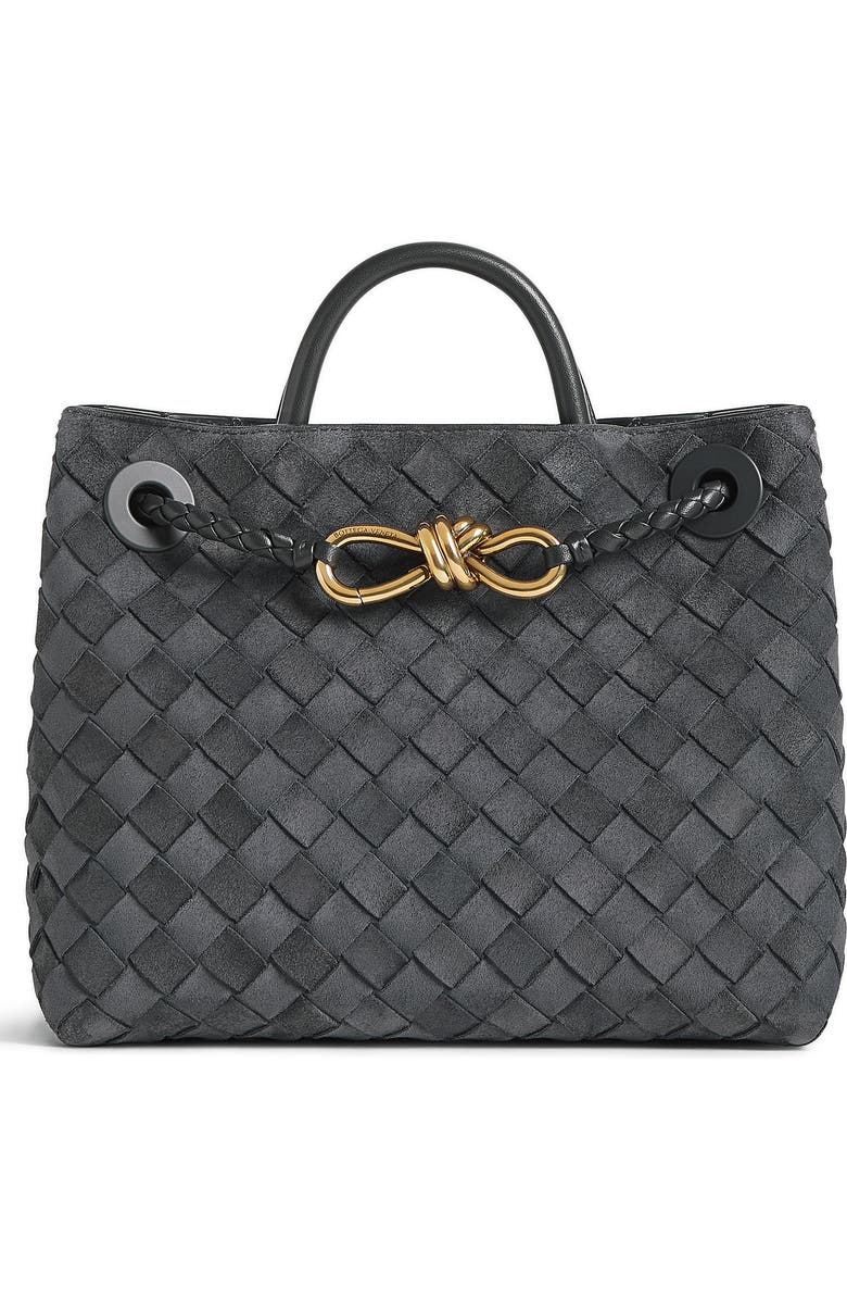 Bottega Veneta Small Andiamo Intrecciato Suede Shoulder Bag, Main, color,